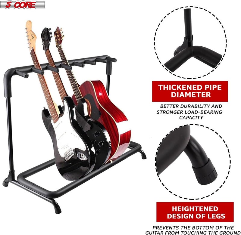 5 Core Multi Guitar Stand Rack Heavy Duty 7 Guitars Holder Universal Multi Storage for Band Stage Acoustic Electric and Bass Soporte Para Guitarra GRack 7N1 OVAL - Image 3
